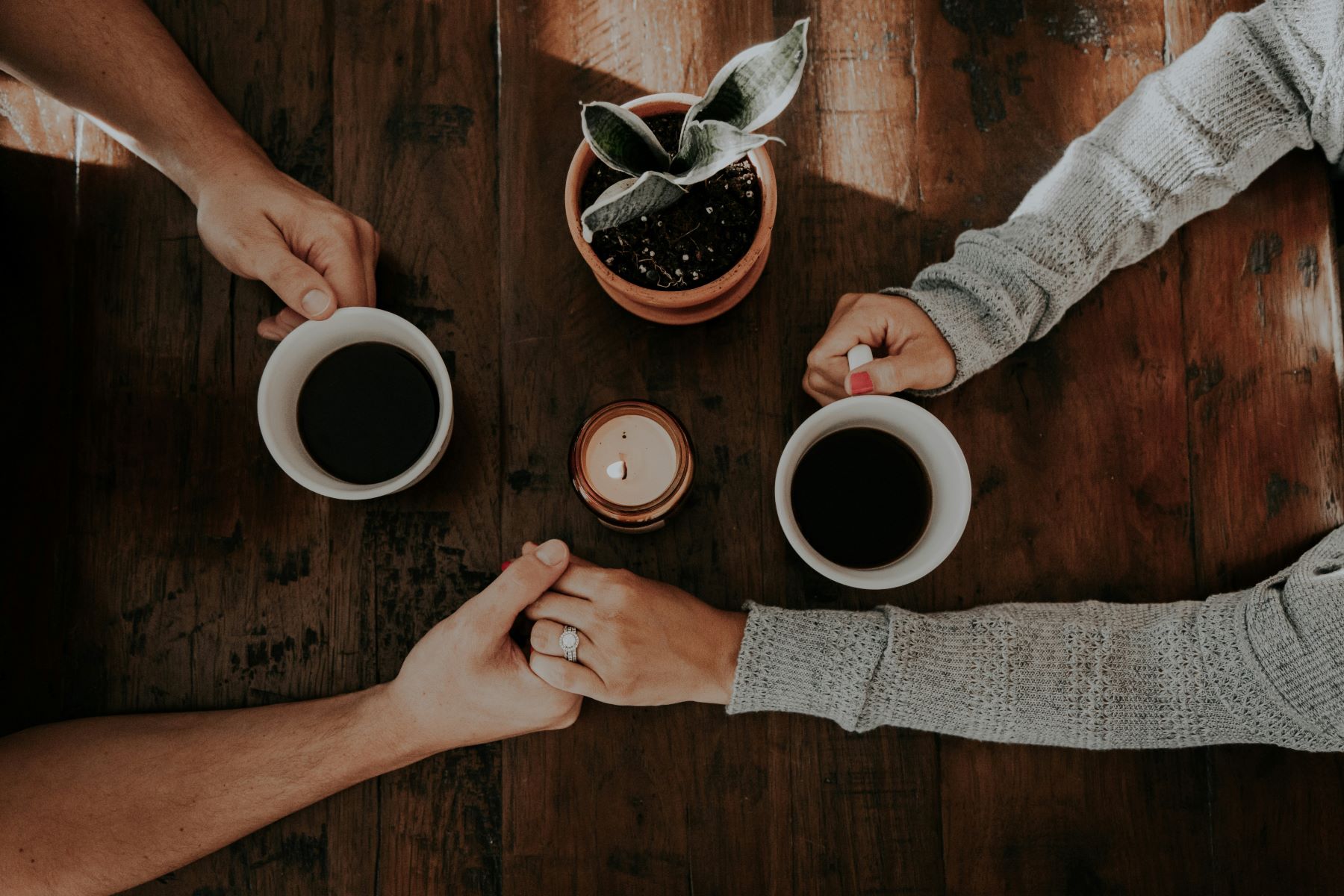 couples reconnecting at a coffee shop